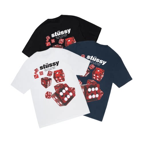 Stussy25SS新款彩色骰子短袖