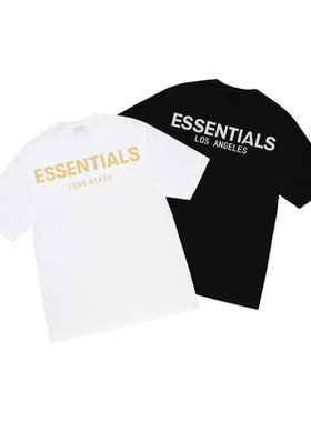 阿伦777 Fear Of God Essentials 19SS长滩洛杉矶限定字母短袖男