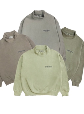 阿伦777 Fear Of God Essentials 20SS字母小高领加绒套头卫衣男