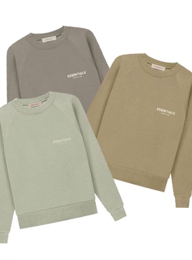 阿伦777 Fear Of God Essentials 22SS植绒小logo印花圆领卫衣男