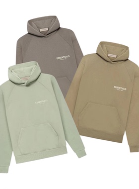 阿伦777 Fear Of God Essentials 22SS植绒小logo印花卫衣连帽衫