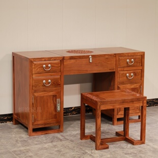 刺猬紫檀梳妆台京瓷家具实木化妆台凳新中式多功能花梨木卧室书桌
