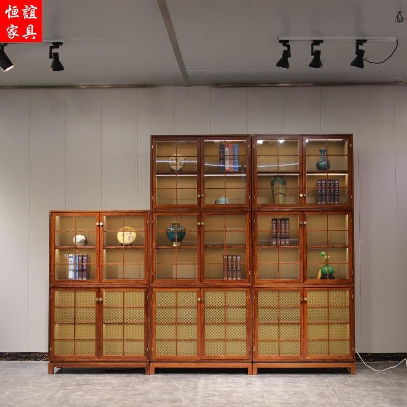 刺猬紫檀书柜阅黎灯带书柜