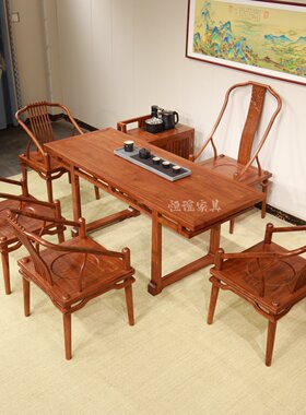 刺猬紫檀原木茶台新中式家具茶室