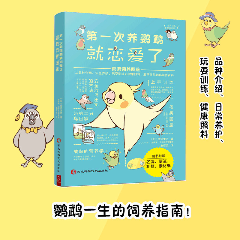 【无赠品】第一次养鹦鹉就恋爱了：鹦鹉饲养图鉴 科普图鉴课外书鸟类图鉴科普大全品种介绍日常养护玩耍训练鸟类认知书籍