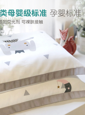 全棉枕套一对儿童小枕头套单个加厚纯棉卡通可爱枕芯内胆套30x50