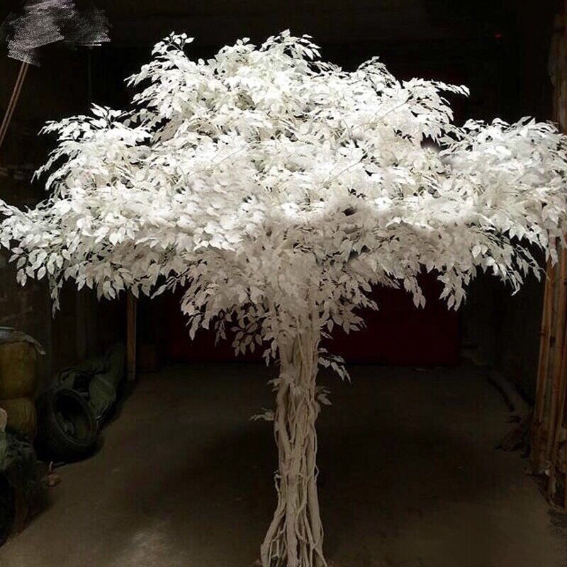 仿真白色榕树慢咖啡树许愿树景观装饰树大型植物各种活动装饰树
