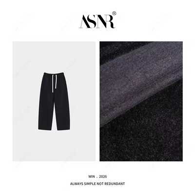 BRAID丨 裤长101 秋冬高品质羊毛慵懶休闲风柚绳松紧腰香蕉裤5B93