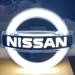 适用天籁奇骏轩逸蓝鸟逍客流水LED高亮发光车标途乐日产发光车标