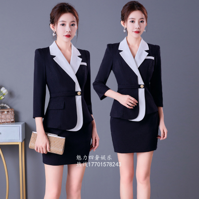 新KTV夜场公主工作服长袖dj酒吧夜总会所酒店前台迎宾秋冬套魅力