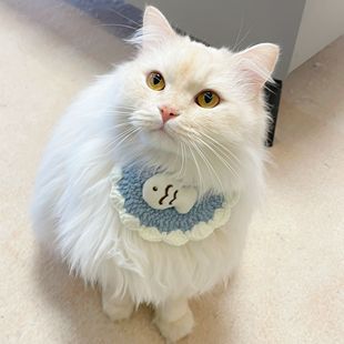 ins宠物猫咪狗狗小型犬手工针织围脖围兜围嘴泰迪比熊可爱口水巾