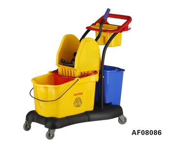 白云AF08086下压双桶车拧拖把桶 墩布桶挤水车榨水车下压式拖布桶