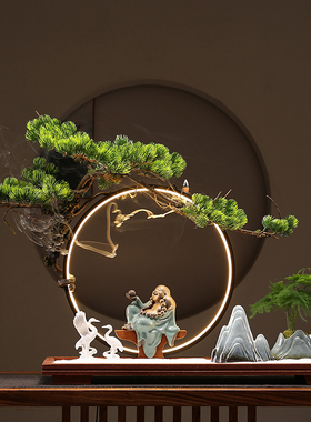 艺术装饰摆设沙盘迎客松创意摆件