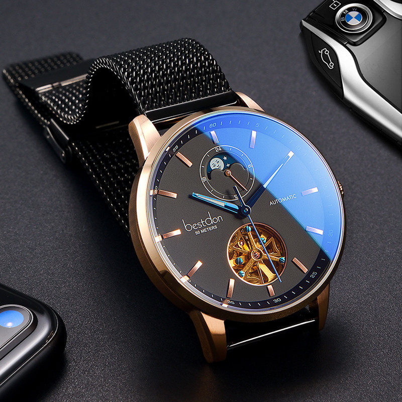 十大品牌邦顿手表男士潮全自动镂空机械表新概念2020新款中国名牌