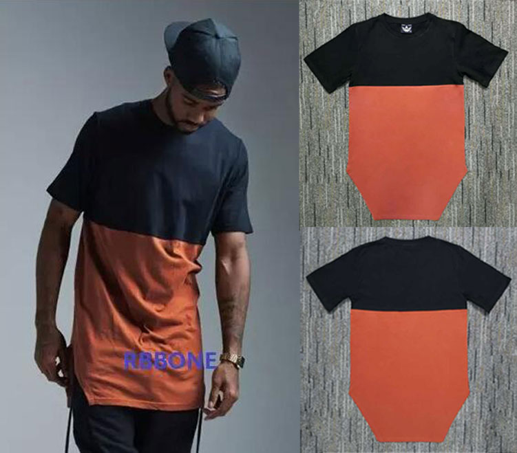 Brand extra long tee shirt for men hiphop rapper短袖T恤-封面