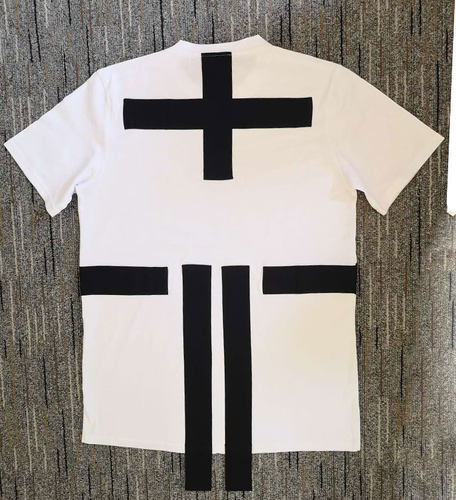 Jay z rapper cross white t-shirt 黑白十字架纯棉潮牌短袖T恤