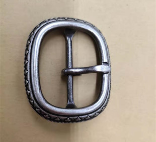 复古经典 内径45mm 新款 雕花皮带用日子扣 纯铜材质 镀银复古 美式