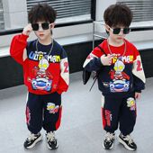 2025新款 春秋季 帅气时髦宝宝衣服小童卫衣痞帅 男童套装 奥特曼童装