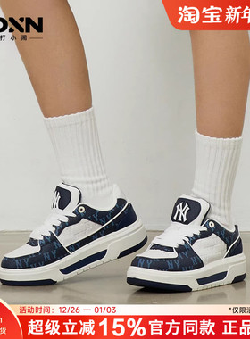 MLB秋冬官方正品运动鞋厚底增高男板鞋女休闲鞋老花学长鞋SXM07