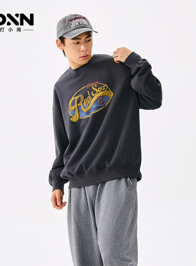 MLB 26春季新款男女情侣复古印花宽松图案圆领卫衣MTV10