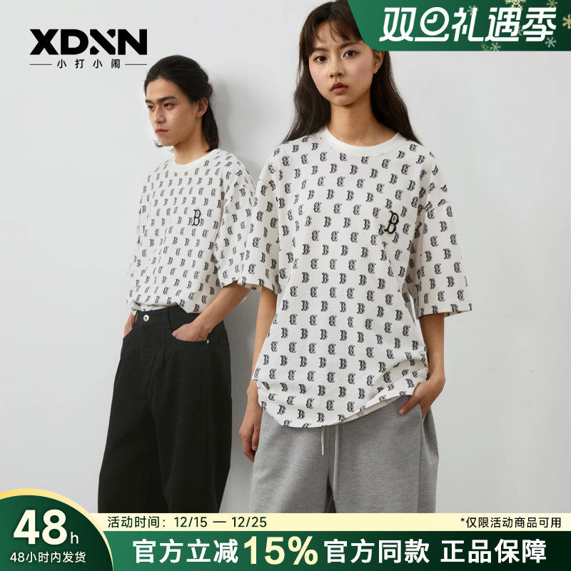 MLB短袖情侣满印老花休闲T恤