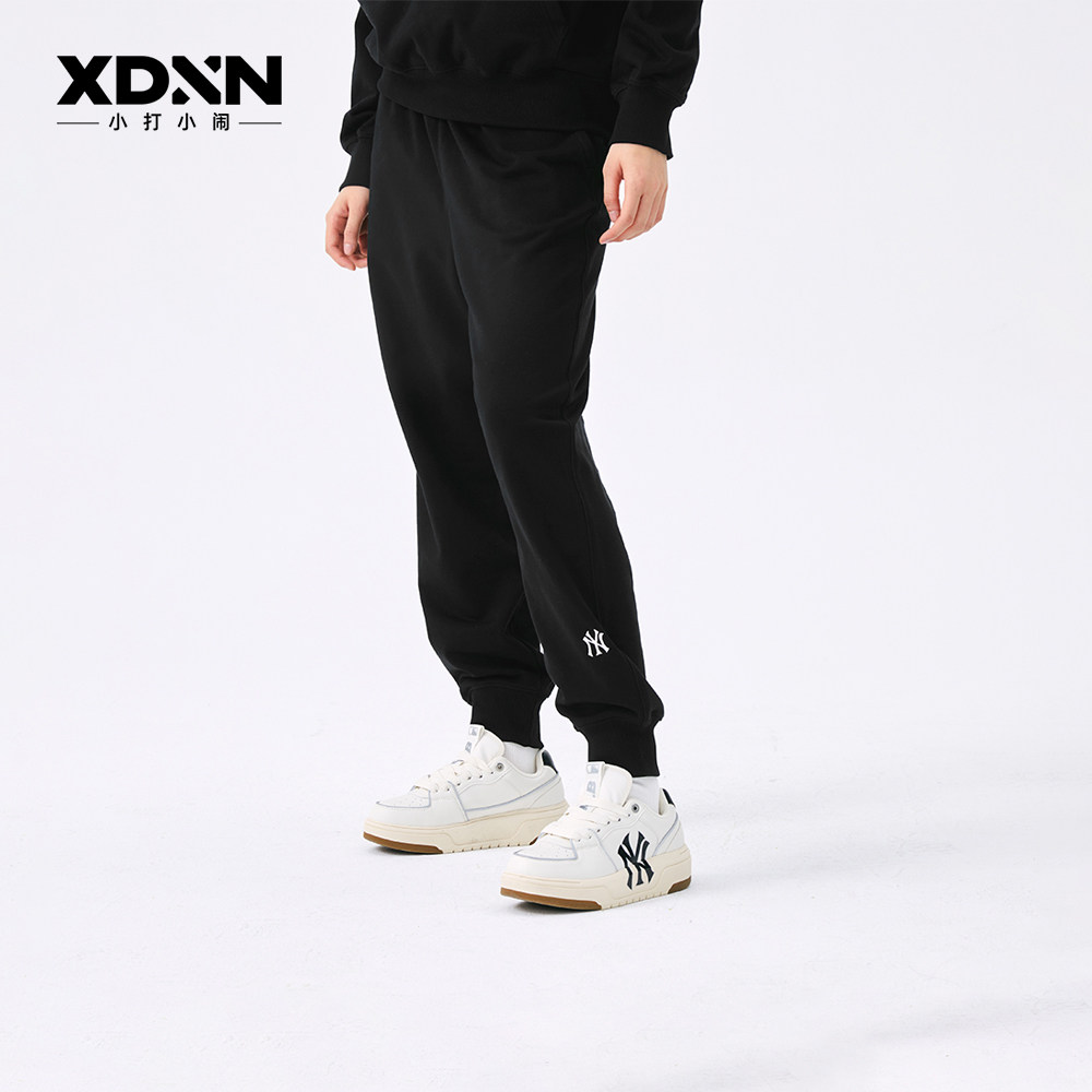 MLB25秋季新款男女同款纯色针织裤宽松运动休闲裤束脚裤PTB11