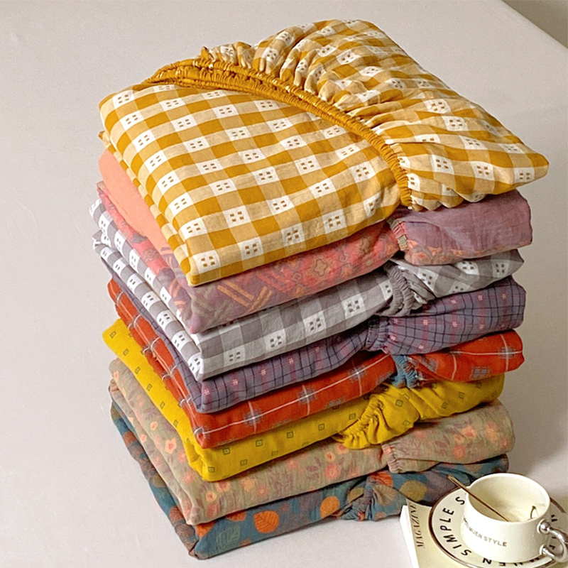 九九韵A类纯棉双层纱床笠通用