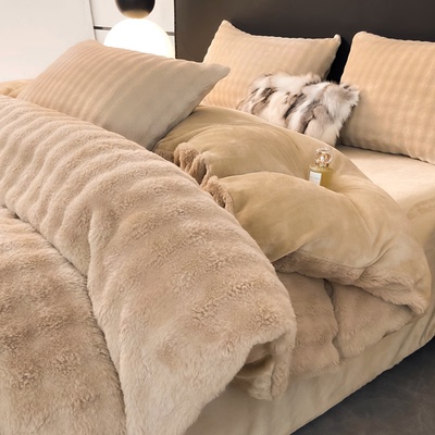 2025新款兔毛绒四件套冬季保暖罩