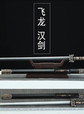 龙泉神龙宝剑飞龙汉剑金属铜柄八面花纹钢汉剑家居收藏硬剑未开刃