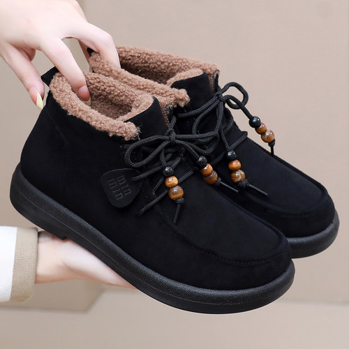 冬季新款老北京布鞋女棉鞋软底轻便中老年妈妈鞋加绒加厚保暖棉靴