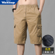 男夏季 中青年宽松休闲中裤 透气短裤 裤 多口袋工装 WASSUP纯棉七分裤