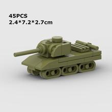 moc积木迷你微型T34-85坦克军事系列模型拼装儿童桌面游戏玩具