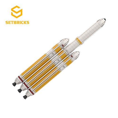 SETbricks太空航天德尔塔-4运载火箭模型小颗粒拼装积木益智玩具