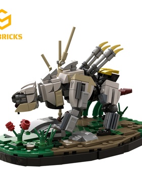 SETbricks地平线零之曙光游戏周边锯齿兽小颗粒拼装积木益智玩具