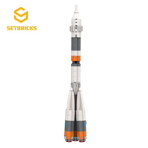 SETbricks太空航天系列联盟号R-7火箭模型小颗粒拼装积木益智玩具