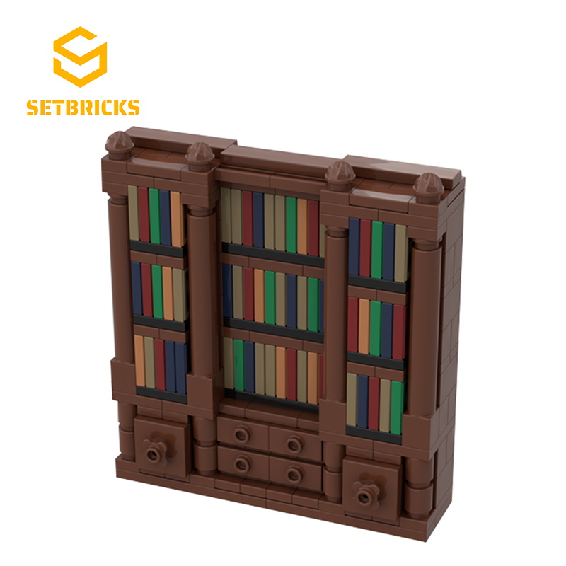 SETbricks创意设计系列图书置物架小颗粒拼装积木儿童益智玩具