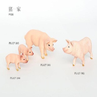 PL127-381仿真动物大白猪母猪模型家猪儿童认知塑料玩具实心摆件