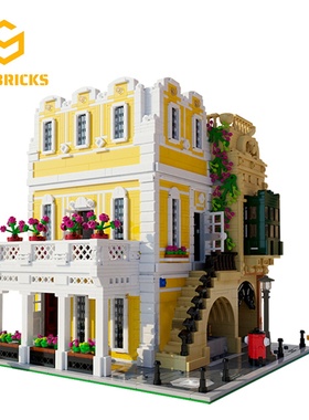 SETbricks街景建筑佛罗伦萨宫殿模型高难度颗粒拼装积木益智玩具