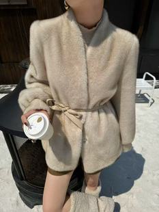 ZJA.SHANG58895正品冬季新款时尚百搭宽松显瘦仿水貂外套皮毛洋气