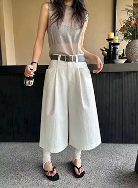题町57031高端欧货新款高级感巨好看的休闲阔腿直筒裤女春八分裤