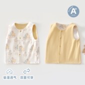 婴儿马甲纯棉双层春秋女男宝宝两面穿保暖马夹冬无袖 背心休闲坎肩