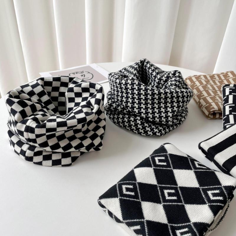 围脖冬季女韩版百变挂耳面罩保暖护颈棋盘格脖套百搭围巾加厚口罩