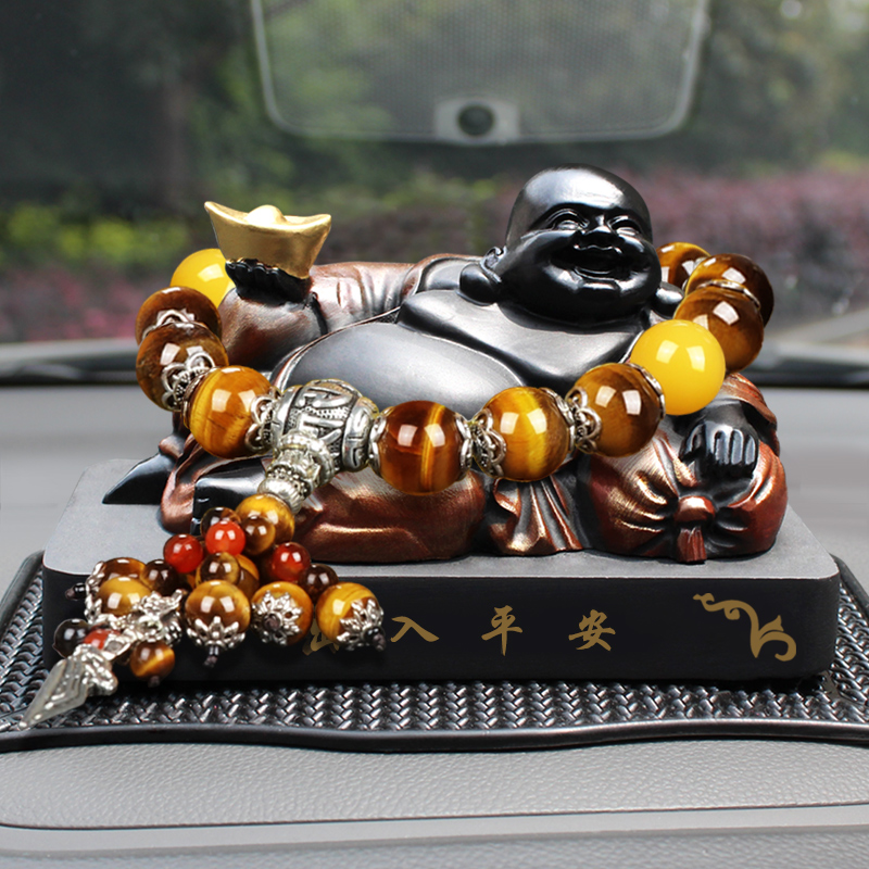 新款车内饰品摆件车载车饰保弥勒佛像平安车子用品车上高档装饰品