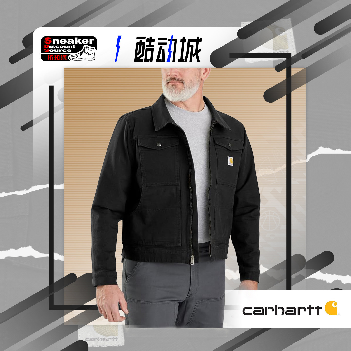 Carhartt美式多口袋帆布夹克
