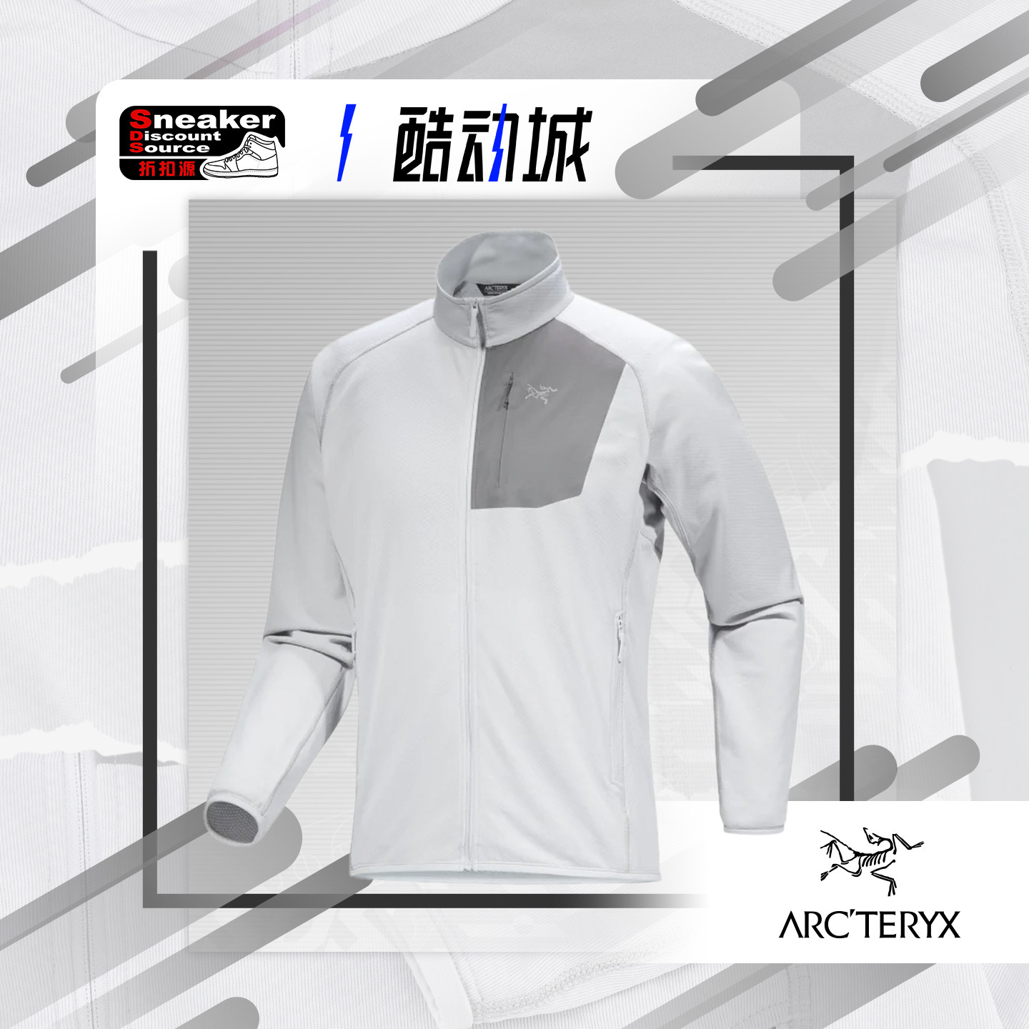 ARC'TERYX男徒步刺绣Logo抓绒衣