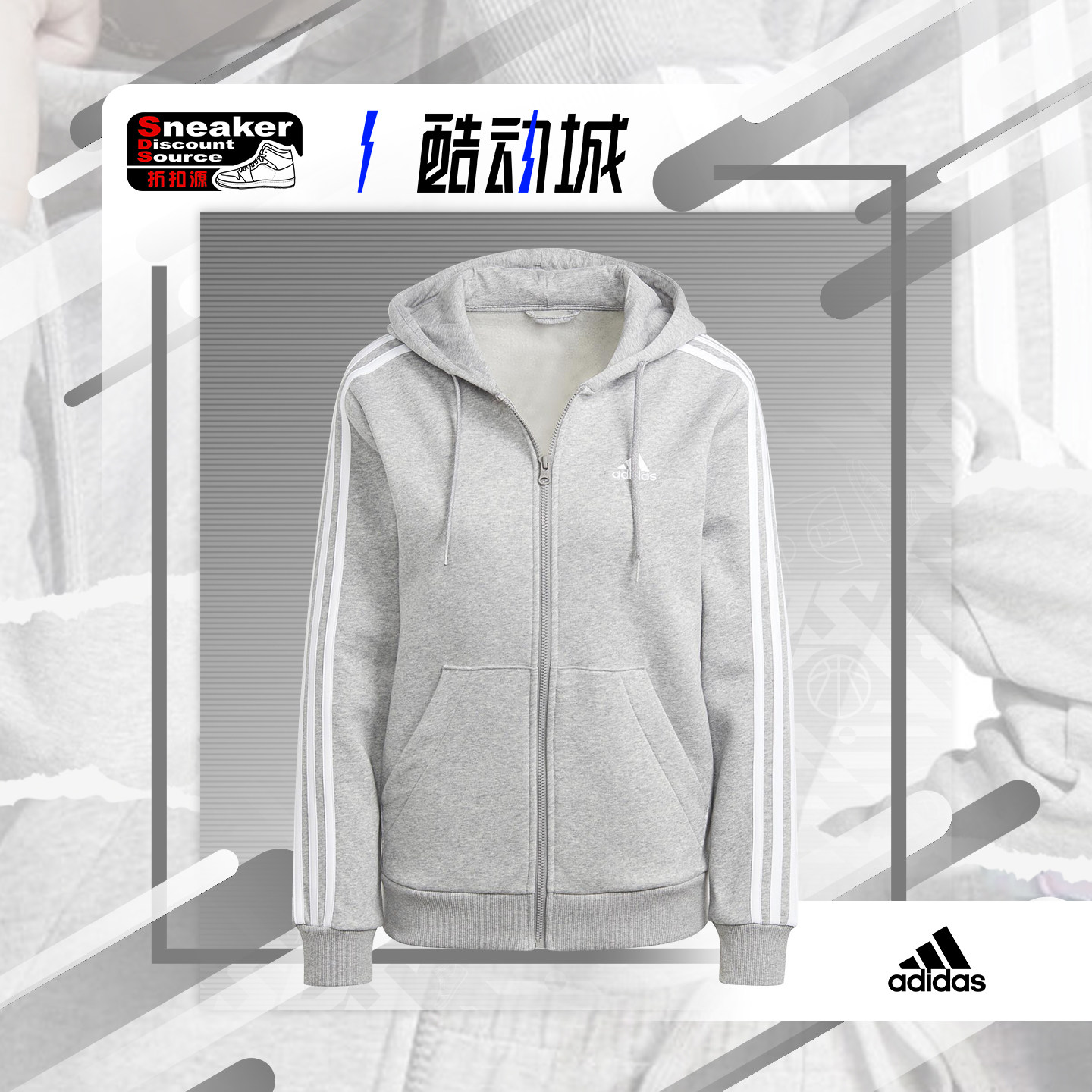 ADIDAS 阿迪达斯 女子运动休闲印花拉链夹克外套 IM0236 H48443