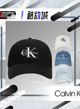 CALVIN KLEIN CK JEANS 字母刺绣纯棉复古牛仔棒球帽弯檐帽