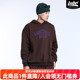 LNBR熊电24秋冬字母刺绣咖啡色连帽加绒卫衣男宽松潮大码 上衣