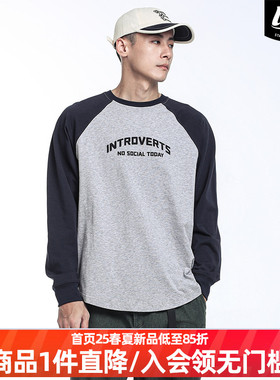 LNBR熊电24秋新品“introverts”性格内向i人插肩袖长袖T恤