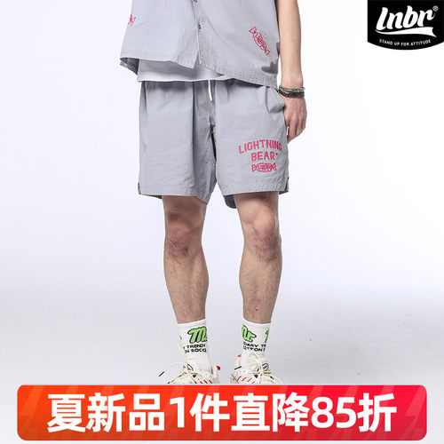 LIGHTNING BEAR夏季新品25夏季新品宽松休闲短裤美式高街加大码